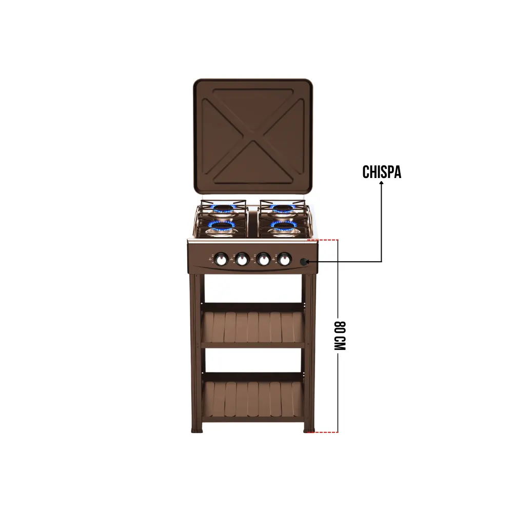 PLANTILLA GAS CON MUEBLE 4 PUESTOS